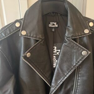Future Collective Black faux Leather Jacket